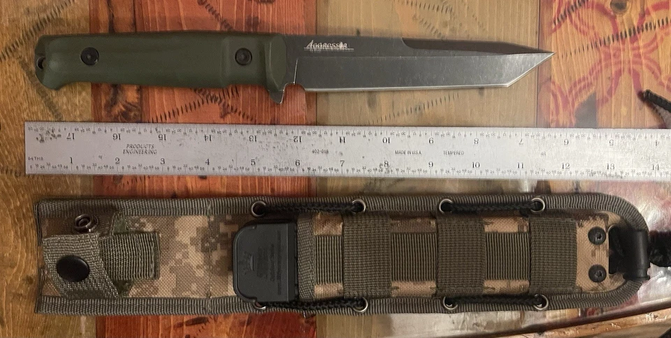 Kizlyar Supreme AGGRESSOR Knife D2 Steel Tactical Fixed Blade w/ Sheath Russia - Image 2 of 4