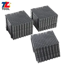 50 × Black Interlocking Drainage Floor Mat 12" x 12" PVC Non-Slip For Restroom