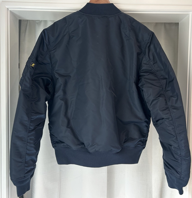 Alpha Industries MA-1 Flight Bomber Jacket Blue Slim Fit Medium