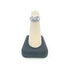 Designer Sterling Silver Cubic Zirconia Anniversary Ring Size 5 Three Stone — photo 1