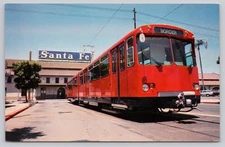 San Diego Trolley Photochrome Postcard Santa Fe Amtrak Depot TP70
