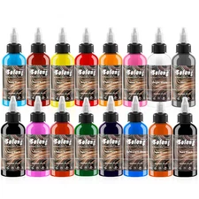 16PCS Color Tattoo Ink Set 1Oz (30Ml) Pigment Kit Professional Solong