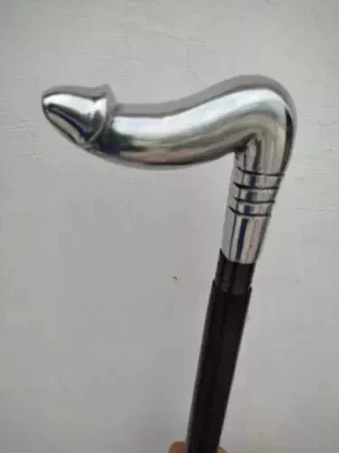 36'' Antique Brass Solid Head Handle Victorian Wo… - image 3