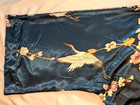 KIM + ONO Robe Blue Floral Bird Kimono Dressing Gown Silky Satin Long Crane OS — photo 8