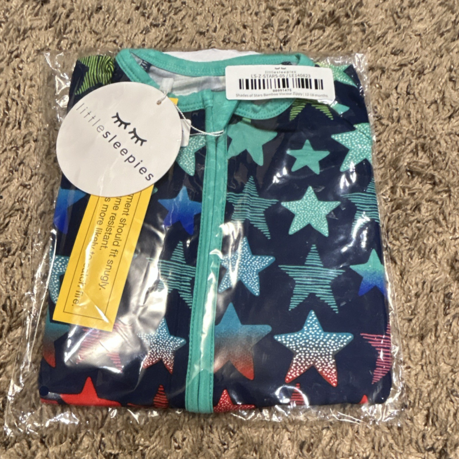 Little Sleepies Shades of Stars Bamboo Zippy One Piece 12-18 Months