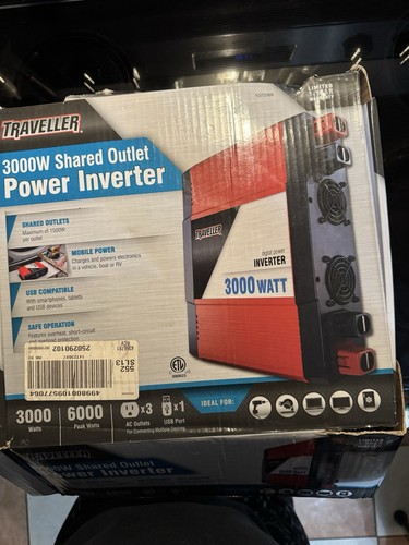 Inversor de corriente Traveller 3000W 6000-pico de toma compartida 1072569 - Imagen 1 de 8