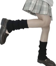 Leg Warmers Kawaii Black White Goth Stacked Leg Warmer of Japanese Style Women