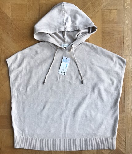 Primark Cares Viskose & recycelter Kunststoff ärmellos beige Hoodie S neu & Etikett