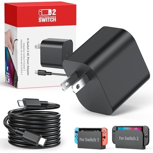 Switch 2 Charger - 60W AC Adapter for Nintendo Switch/OLED/Lite
