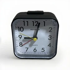 Peakeep Quartz Mini Alarm Clock with Snooze Alarm and Back Light Model MHP315