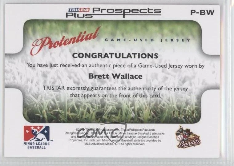 2008 TRISTAR Prospects Plus PROtential Game Used Gold /25 Brett Wallace #P-BW - Image 2 of 2