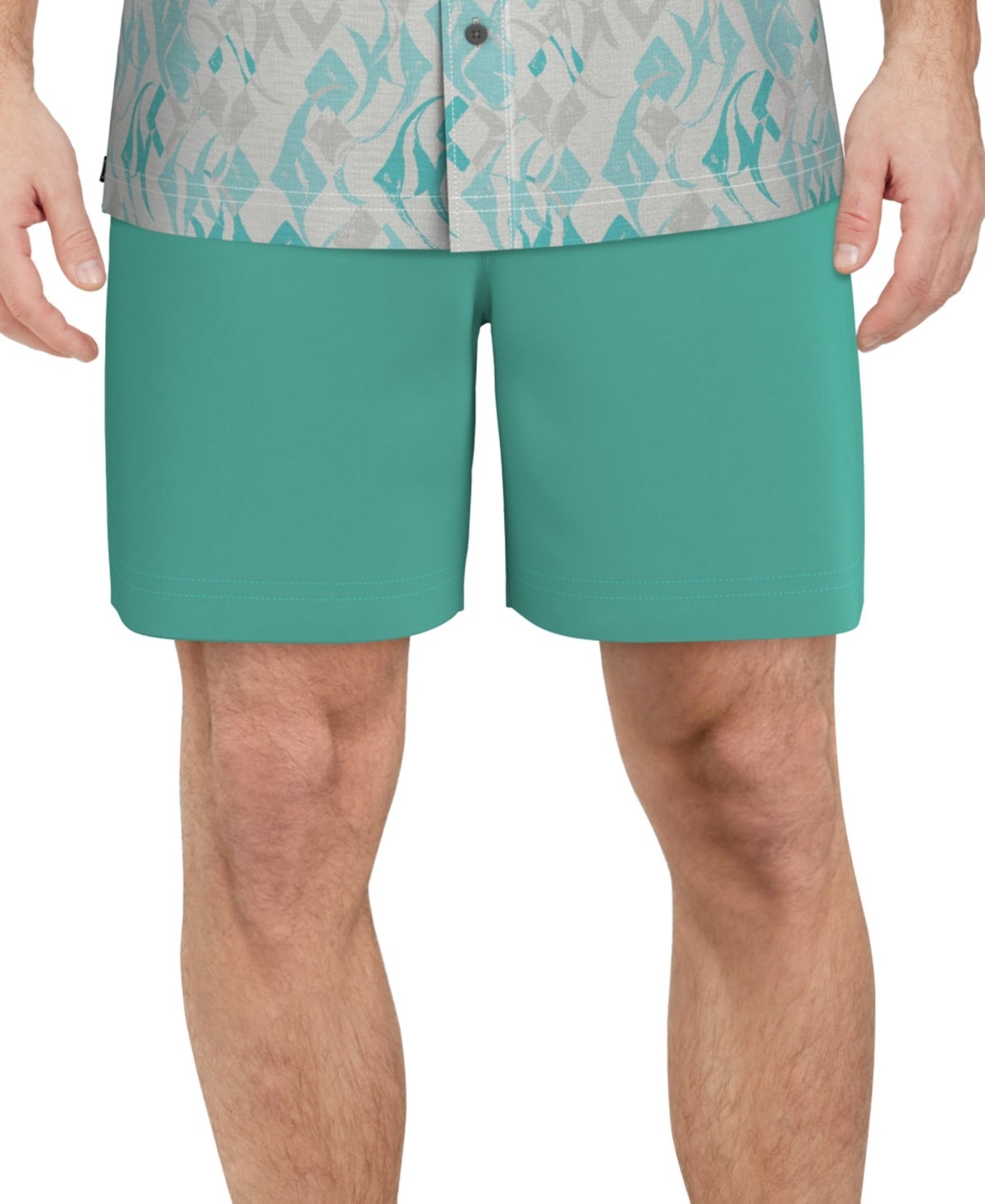 PGA TOUR Mens Regular fit Golf shorts 32 Blue Solid 3090₽