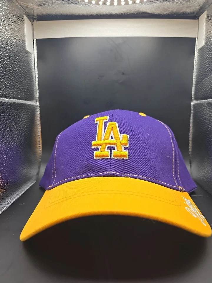Boné/chapéu LA DODGERS LOS ANGELES LAKERS roxo ouro amarelo ajustável - Imagem 3 de 4