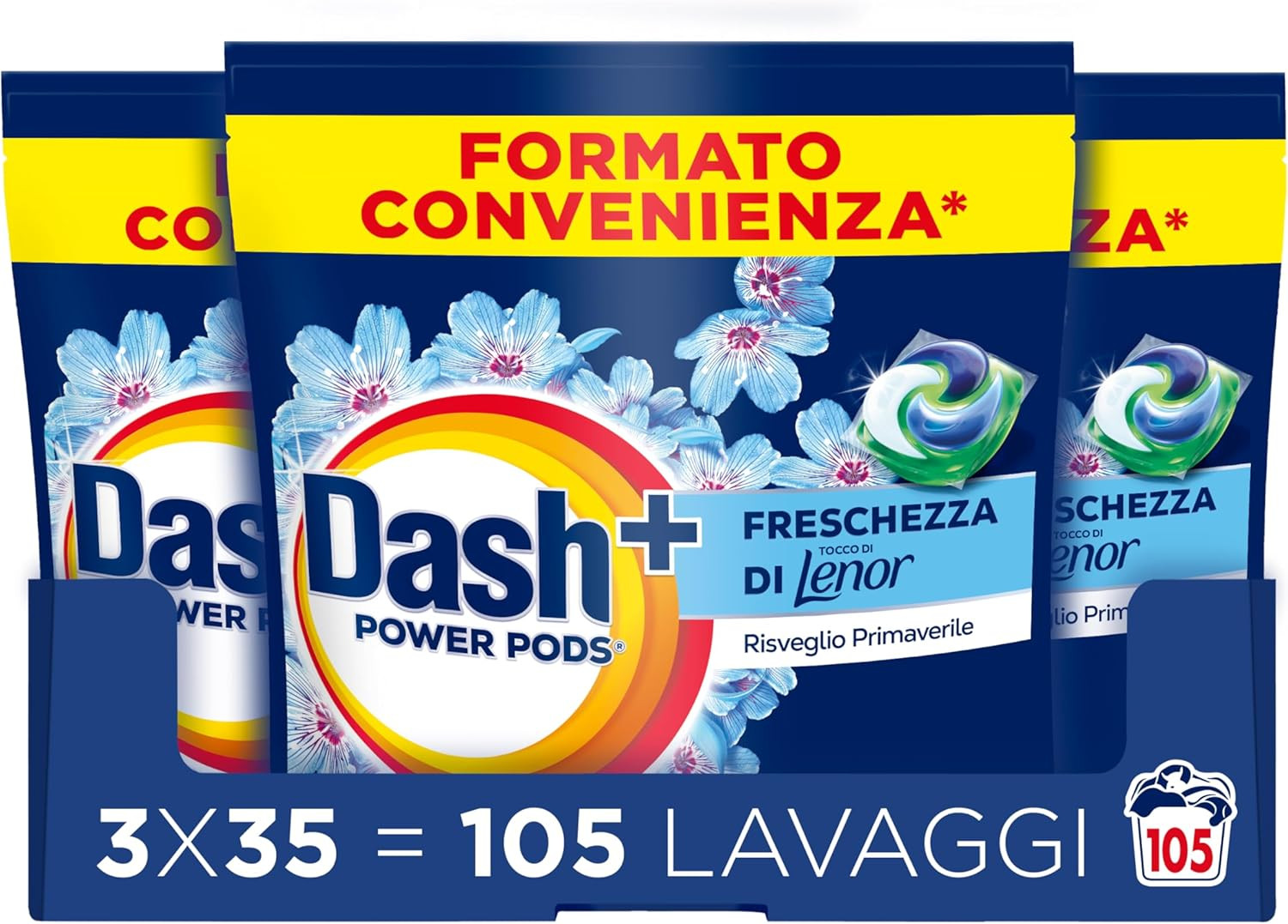 Dash Power Pods 105 Lavaggi Freschezza Lenor - Offerta Stock Triplo