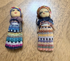 Guatemalan Worry Dolls Set of 2 Precious Tiny Dolls Under Your Pillow 2 In