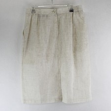 VTG Sag Harbor Off-White Pleated Midi Pencil Skirt Women's Size 16