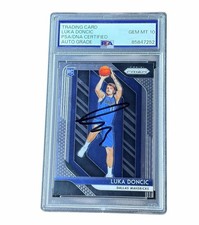 LUKA DONCIC SIGNED 2018 PANINI PRIZM ROOKIE CARD AUTO Los Angeles Lakers PSA 10