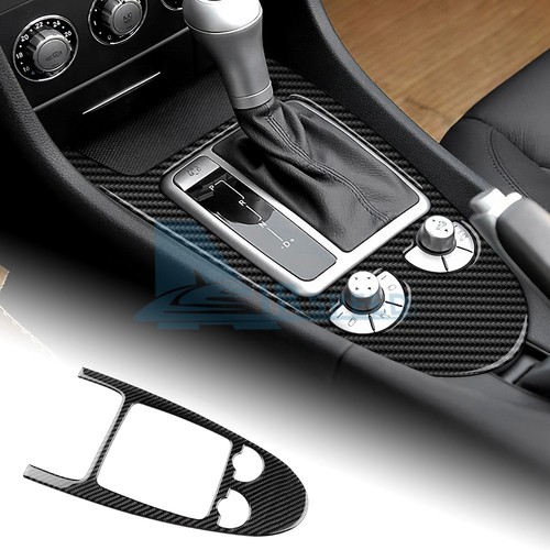 For Mercedes Benz SLK 2004-2010 Car Center Control Shift Black Carbon Fiber Trim - 第 1/9 張圖片