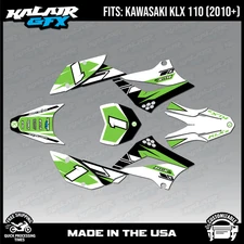 Graphics Kit for Kawasaki KLX110 KLX110R/RL (2010-2024) Blazing- Series- Green