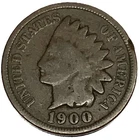 1900 Indian Head Cent Penny Good Condition 1c One Cent US Coin Free Ship - 2225