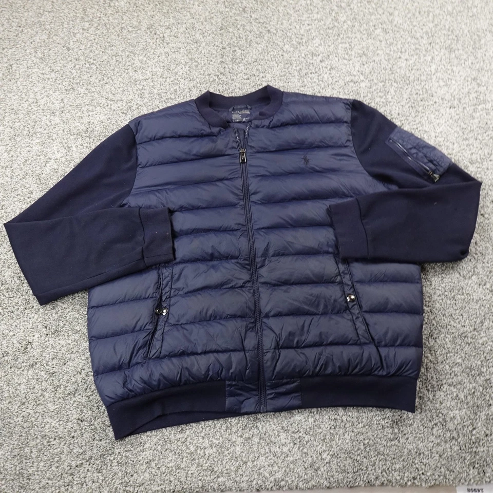 Chaqueta Ralph Lauren Para Hombre XL Azul Rendimiento Plumón Cremallera Bombardero Abrigo de Invierno Foto 2 de 4