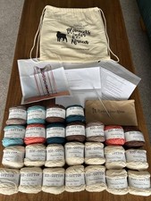 knitting kit blanket, 100% cotton with Boho Summer Throw pattern