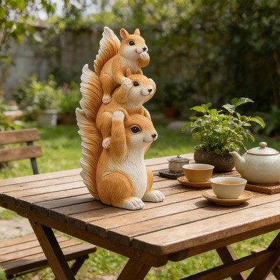 Eichhörnchen Statue Harz Ornament lebensecht Kunst Handwerk rustikal Geschenk süß Garten
