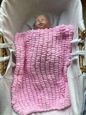 Baby  Fluffy Pom Pom Cover / Blanket For Pram of Moses Basket PINK