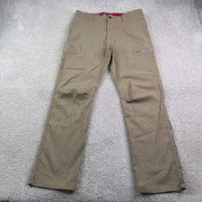 Wrangler Pants Mens 34x30 Brown All Terrain Gear ATG Straight Leg Stretch Nylon