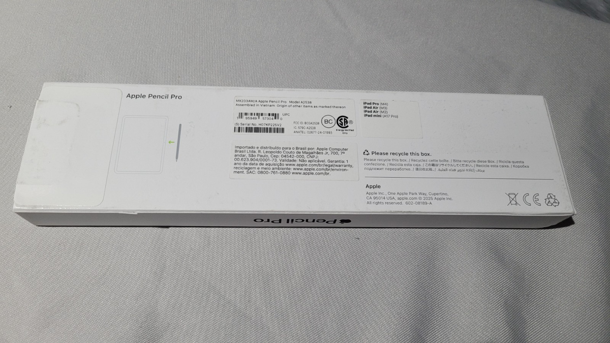 Apple Pencil Pro ホワイト 箱入り Apple Pencil Pro- MX2D3AM/A Model A2538 ( iPad Pro M4/ iPad Air M2