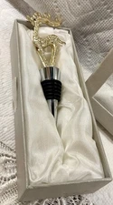 Bottle Stopper Gold Deer wine liquor 6" Metal Stopper