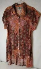 Ivy Jane Dress Art To Wear Dress Sheer Polyester Paisley Print Multicolor Size S