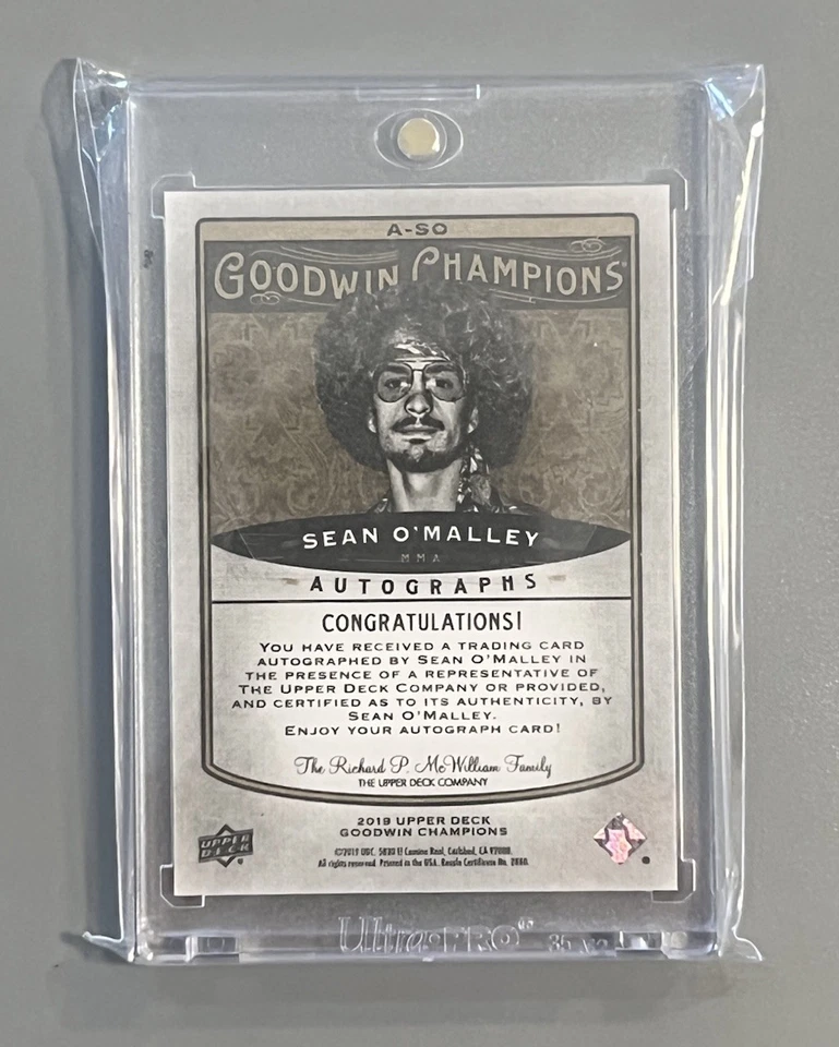 SEAN O’MALLEY 💎”RARE” AUTHENTIC AUTOGRAPHED ✨ROOKIE✨ CARD!!! UPPER DECK - Image 2 of 2