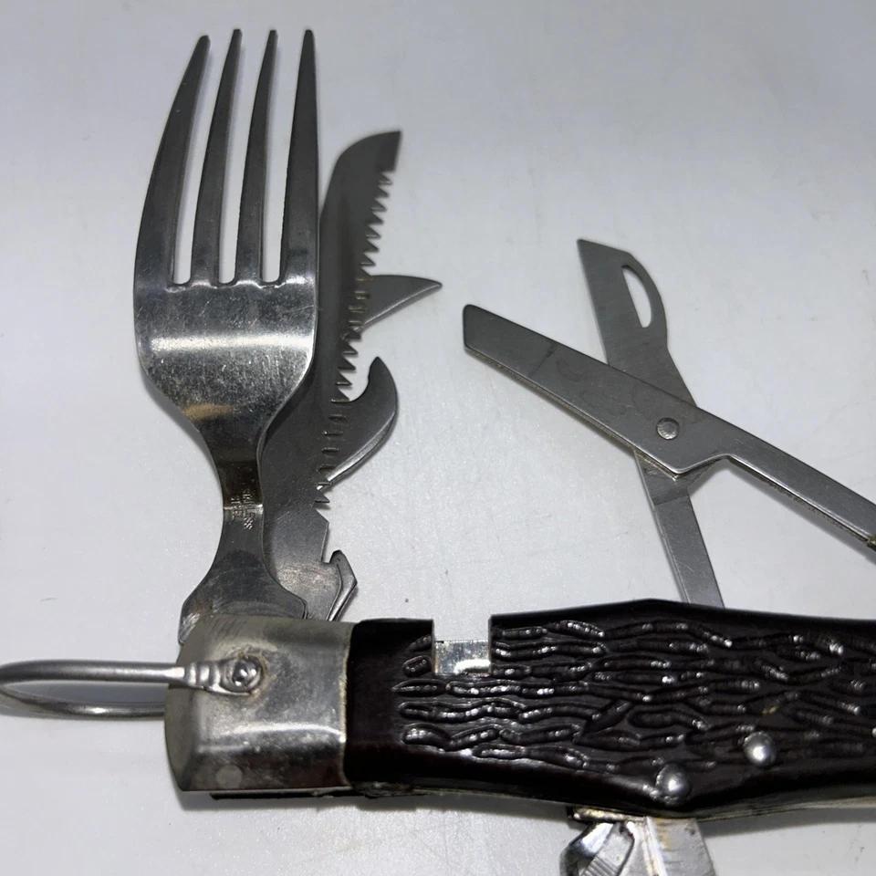 Hobo Knife / Multi Tool / with Leather Sheath by Mitsubishi - Vintage - Japan - Image 2 of 4