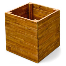 Acacia Wooden Garden Planter Box Large Outdoor Plant Pot Square 40x40x42.5cm