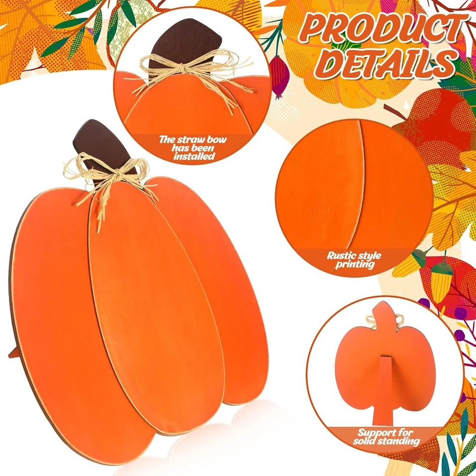 Centros de mesa de especias de calabaza de 3 piezas decoración de otoño de granja Foto 4 de 4