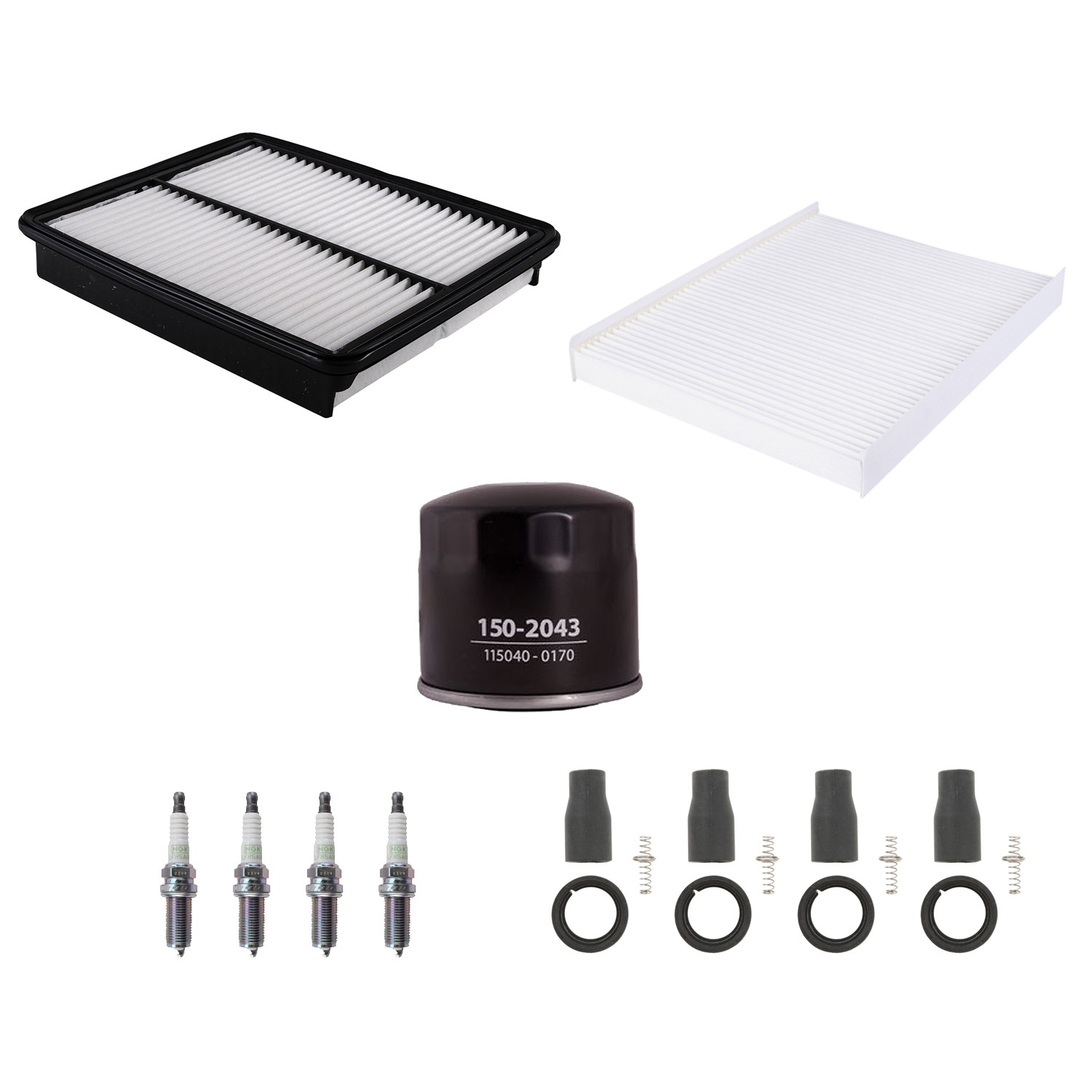 Denso Tune Up Kit NGK 4 Spark Plugs  Boots Kit for Santa Fe Sorento 2.4 L4 DOHC