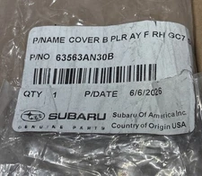 Genuine Subaru 63563AN30B Front Right B Pillar Cover Trim RH thumbnail 3