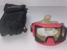 Vintage ScubaPro Tempered Glass Scuba Diving Mask Goggles PINK M054 w/Case