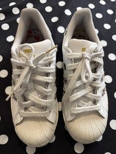 Adidas Superstar White Splatter Shoes Size 5Y