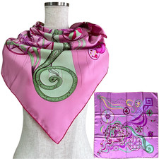 HERMES Carre 90 "la danse du cosmos" 100 Silk Scarf Vintage Rare Cleaned