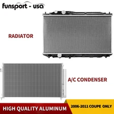 Radiator + AC Condenser for 2006-2011 Honda Civic 1.8L & 2.0L Coupe 2-Door