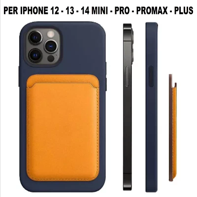 Portafoglio MagSafe per iPhone 12 13 14 15 16 Pro Max pelle porta carte credito