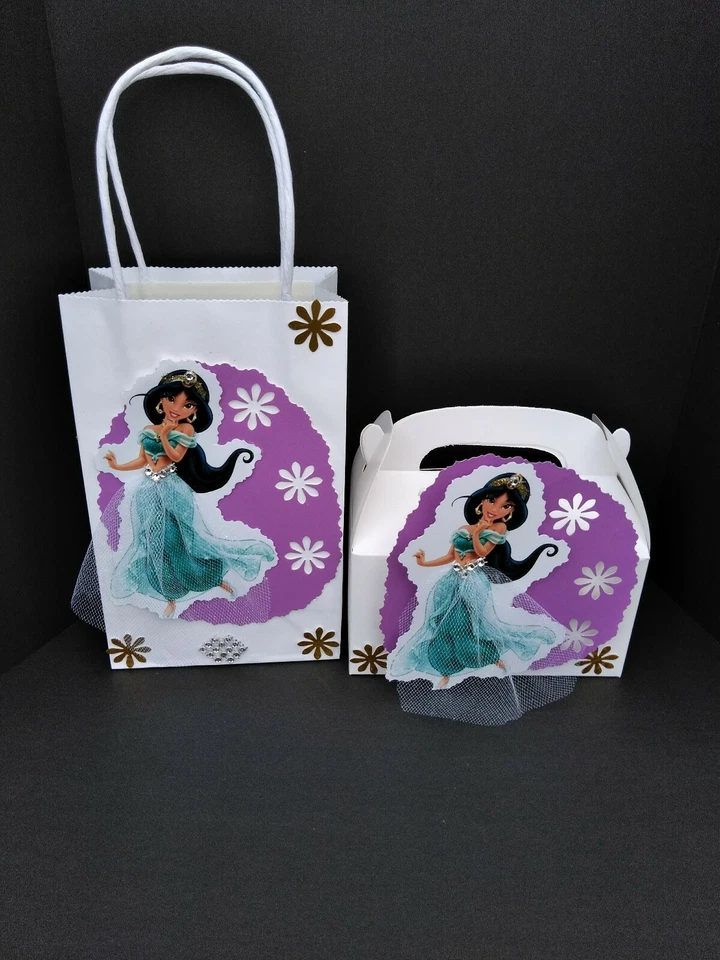 Princesa Jazmín Inspirado Disney Niña Cumpleaños Caramelo Regalos Bolsas o Cajas. Foto 2 de 4