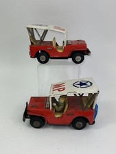 2 - K.CO made In Japan JAPAN RED MILITARY POLICE TIN Litho JEEPS