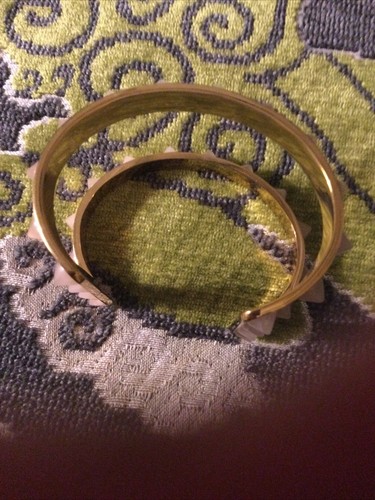 Anthropologie Cuff Bracelet Gold And Blush NWOT - Picture 2 of 4