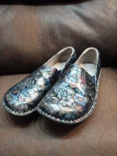 Alegria Clogs Womens Floral Shoes Size 41 Deb-464 Multi Color Slip On 