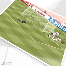 Paul Gascoigne Gazza Euro 96 England Football Soccer Art Painting Print Framed