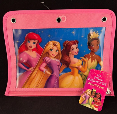 Disney Princess - Pencil Case - Fits Standard 3 Ring Binder - Pink