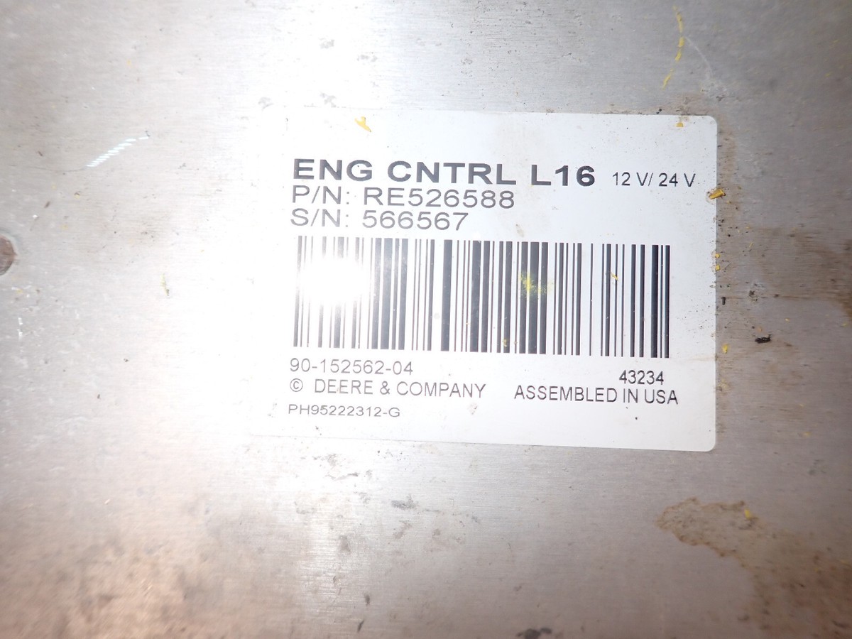 John Deere 4045 Diesel Engine ECM ECU RE526588 Excavator Backhoe 